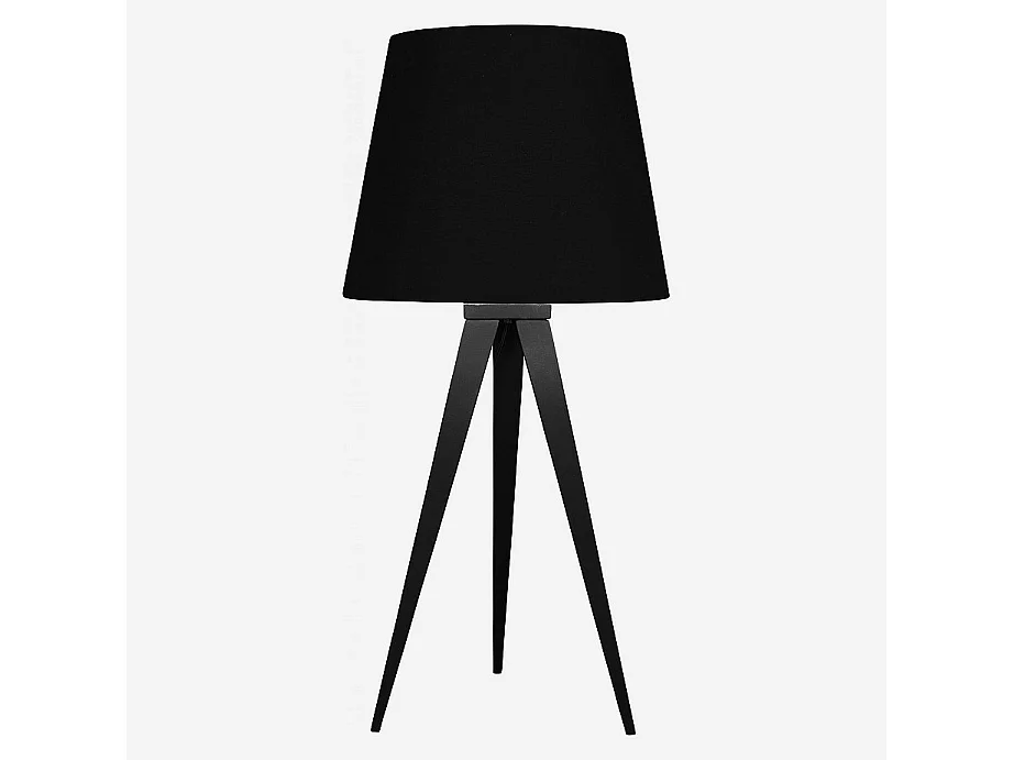 Habitat - Pied de lampe 50cm en métal laqué noir en métal noir - Yves