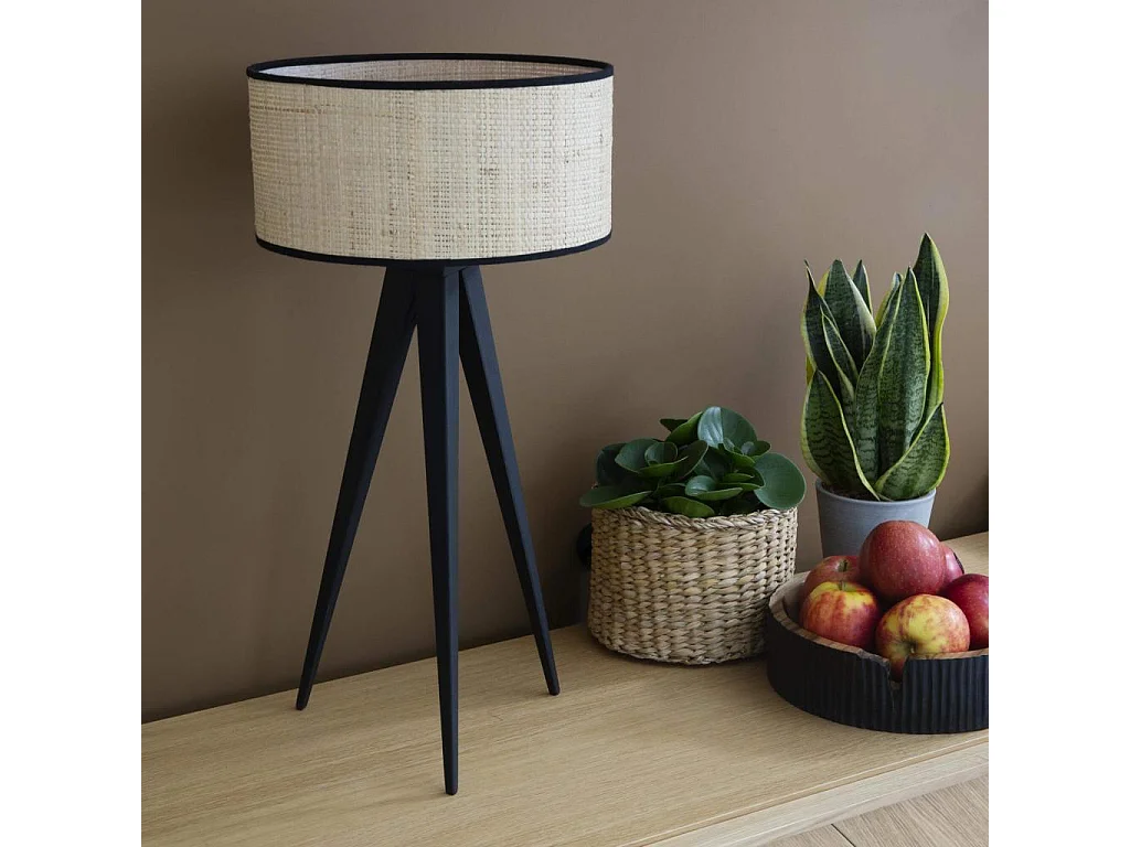 Habitat - Pied de lampe 50cm en métal laqué noir en métal noir - Yves