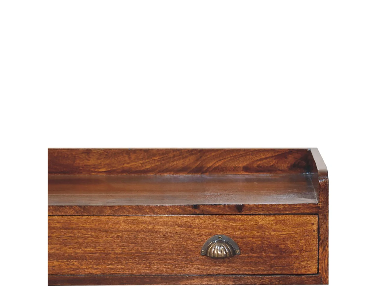 Artisan Furniture Étagère murale Belmont en bois massif, 1 tiroir, brun foncé