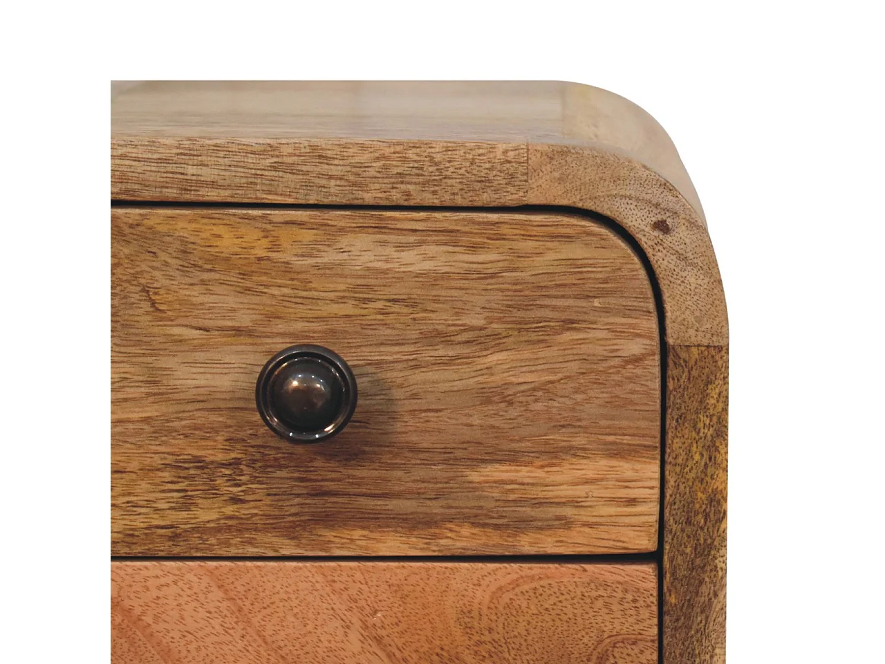Artisan Furniture Extra Mini stolik nocny z litego dębu, z 2 szufladami, kolor beżowy
