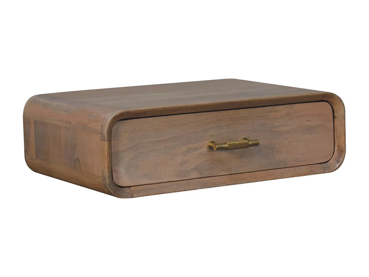 Artisan Furniture Table de chevet murale en bois massif Sonoma avec barre en T, 1 tiroir, brun clair