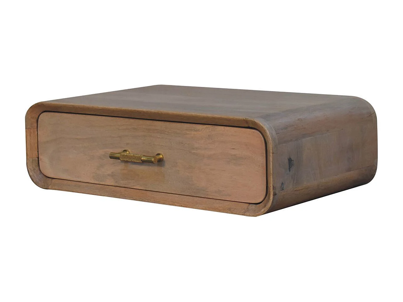 Artisan Furniture Table de chevet murale en bois massif Sonoma avec barre en T, 1 tiroir, brun clair