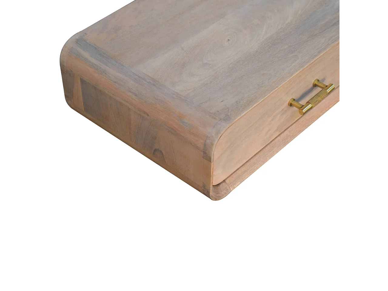 Stolik nocny z litego drewna Sonoma Artisan Furniture z barem w kształcie litery T, 1 szuflada, jasnobrązowy
