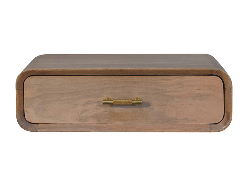 Artisan Furniture Table de chevet murale en bois massif Sonoma avec barre en T, 1 tiroir, brun clair