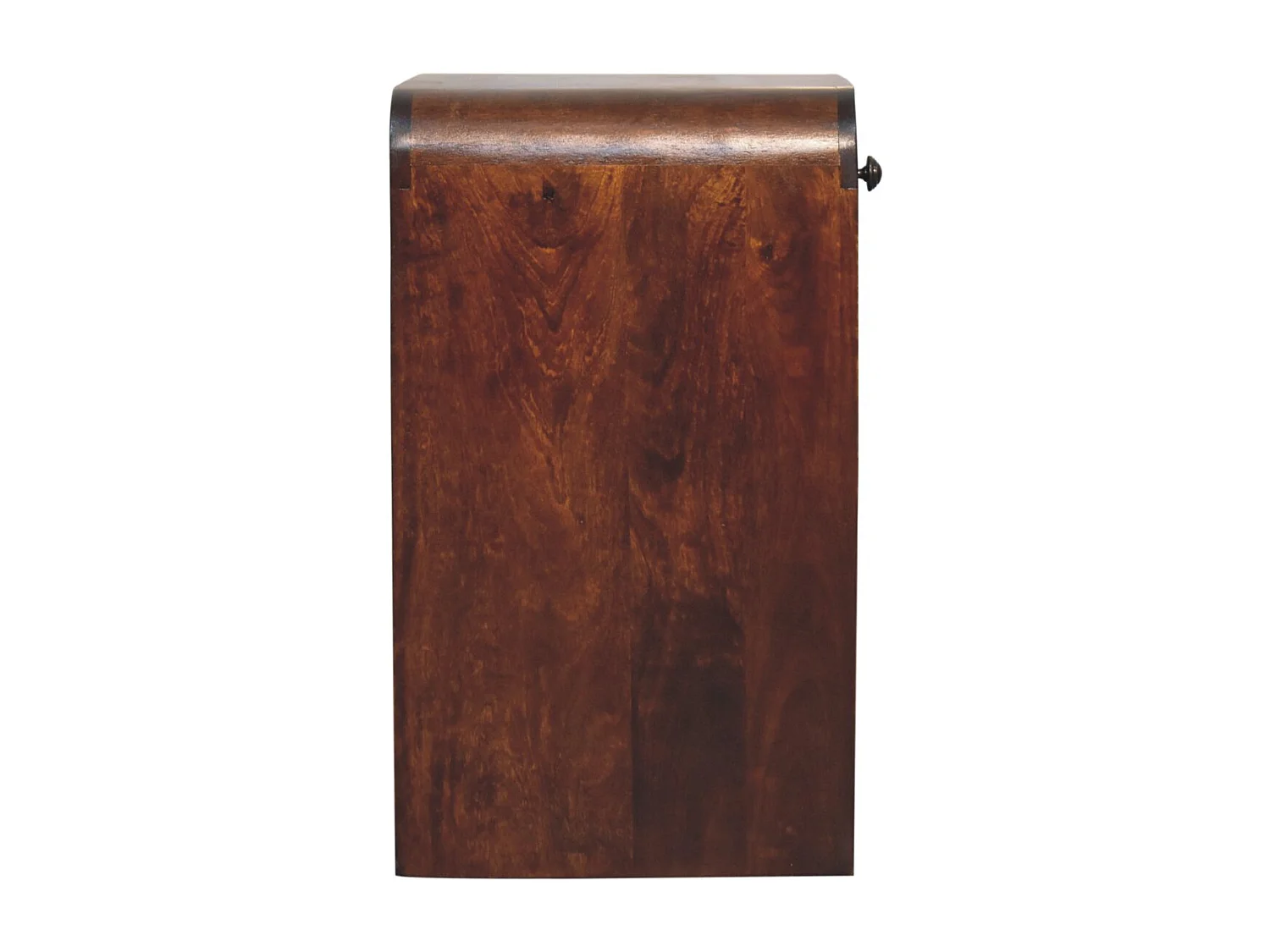 Artisan Furniture Table de chevet ouverte en bois massif de tremble, 1 tiroir et 2 compartiments ouverts, brun foncé