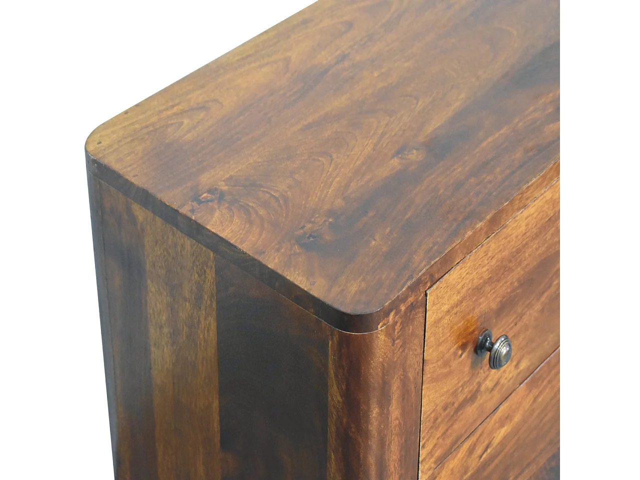 Artisan Furniture Commode Bera en bois massif, 3 tiroirs, brun foncé
