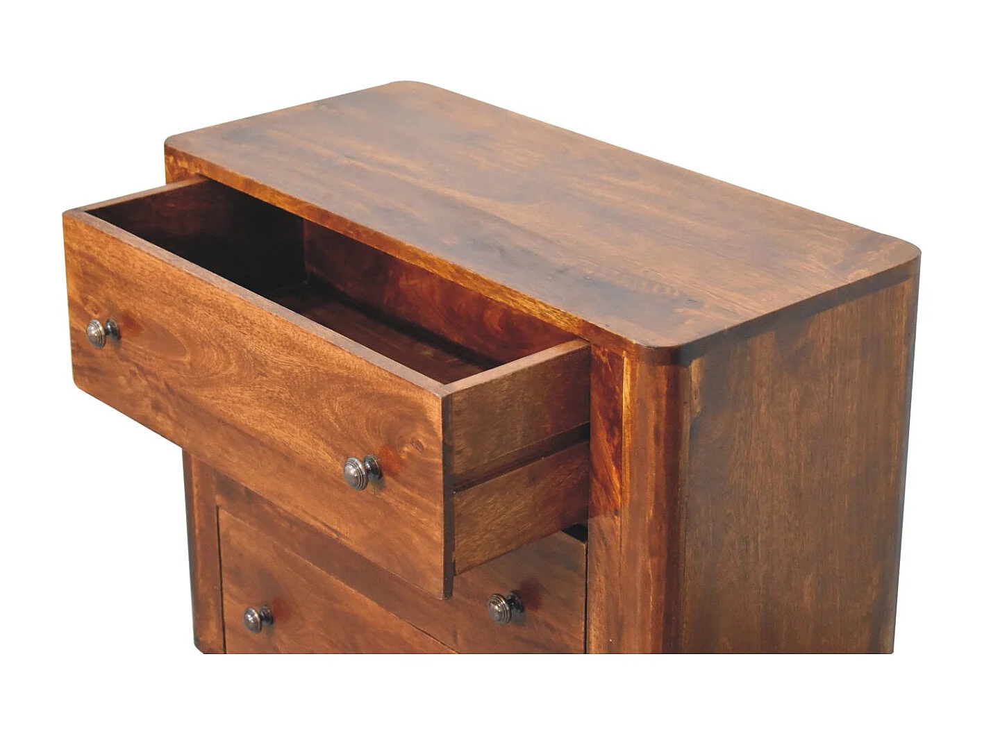 Artisan Furniture Commode Bera en bois massif, 3 tiroirs, brun foncé