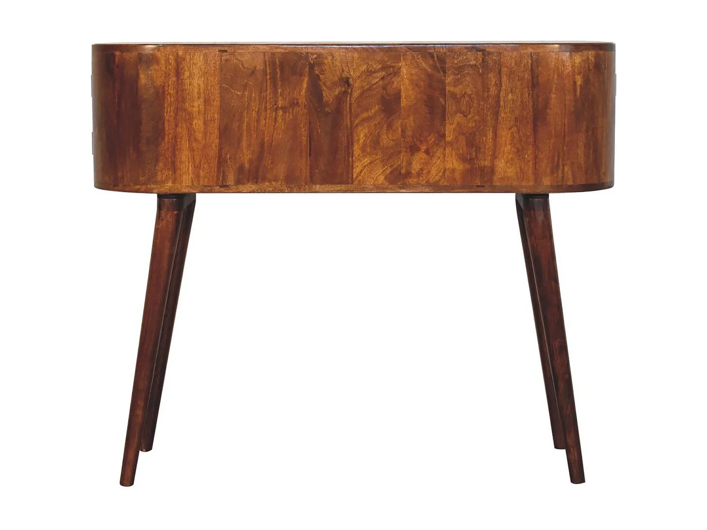 Artisan Furniture Table console Grove en bois massif, 2 tiroirs centraux et armoires latérales, marron foncé