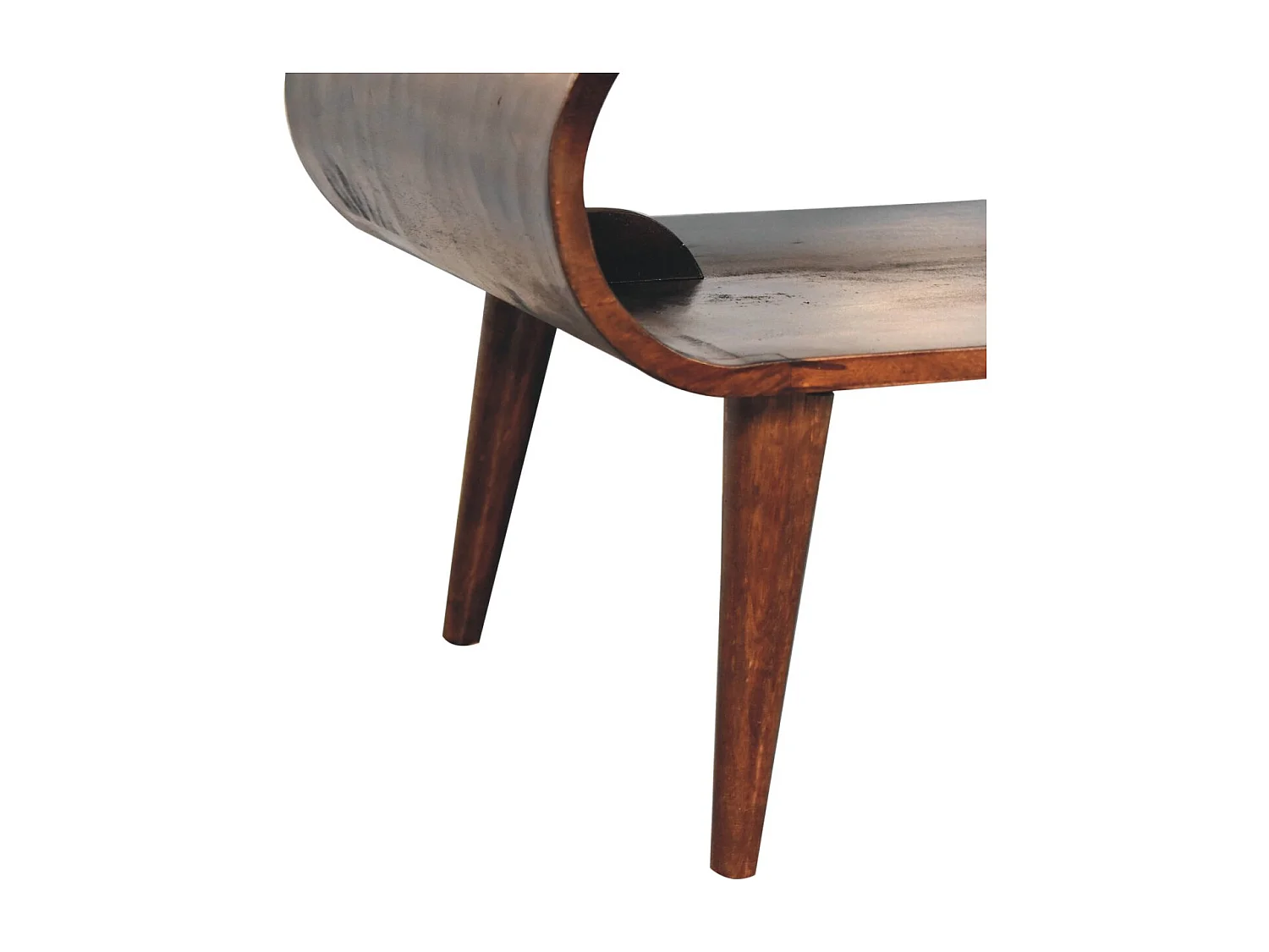 Artisan Furniture Table basse ouverte en bois massif de noyer californien, fente ouverte, brun foncé