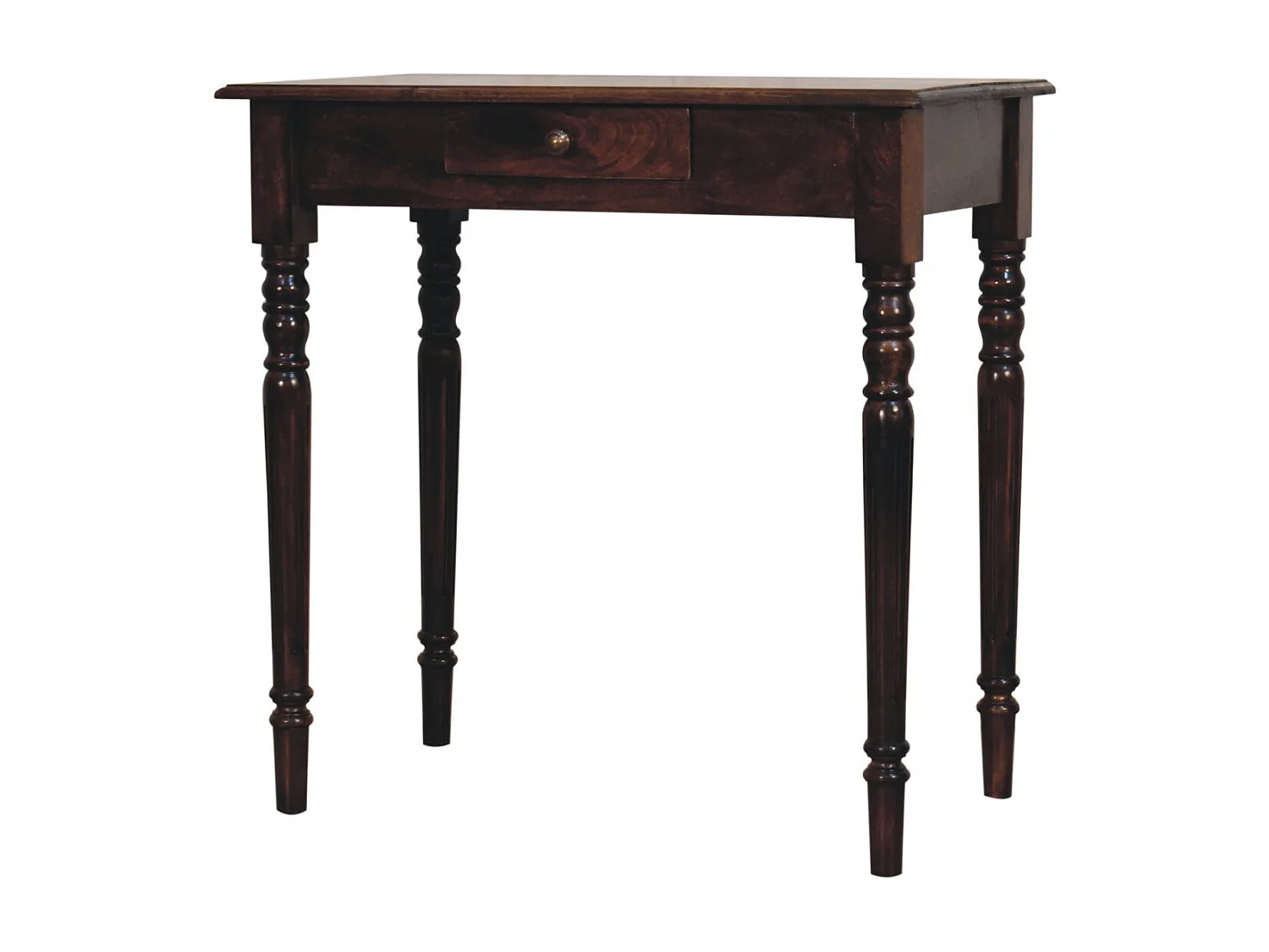Artisan Furniture Scrivania in legno massello di noce californiano, 1 cassetto, marrone scuro