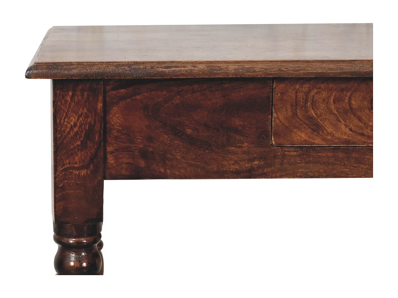 Artisan Furniture Scrivania in legno massello di noce californiano, 1 cassetto, marrone scuro