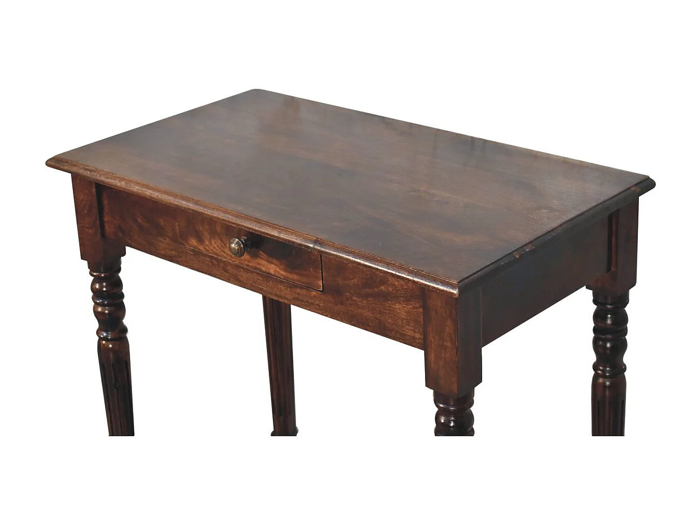 Artisan Furniture Scrivania in legno massello di noce californiano, 1 cassetto, marrone scuro