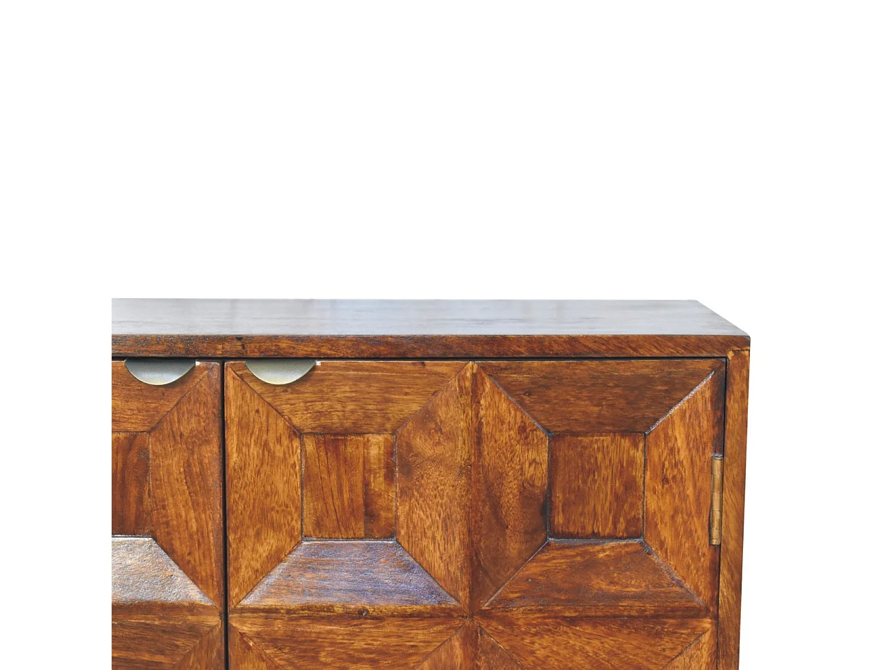 Artisan Furniture Armoire à quatre portes en bois massif, 2 portes et 2 étagères, brun foncé