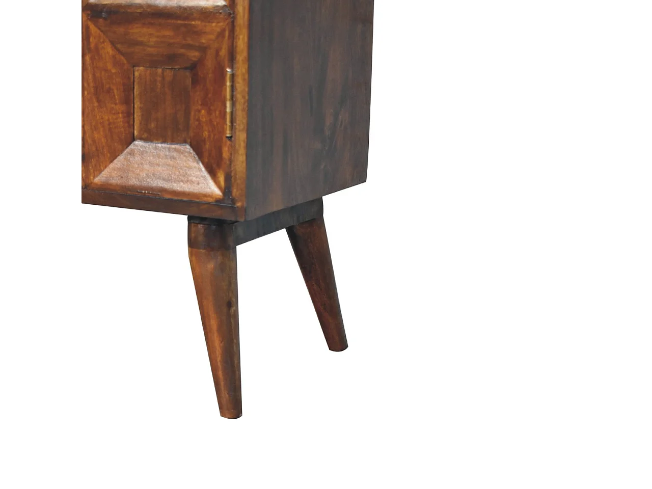 Artisan Furniture Armoire à quatre portes en bois massif, 2 portes et 2 étagères, brun foncé