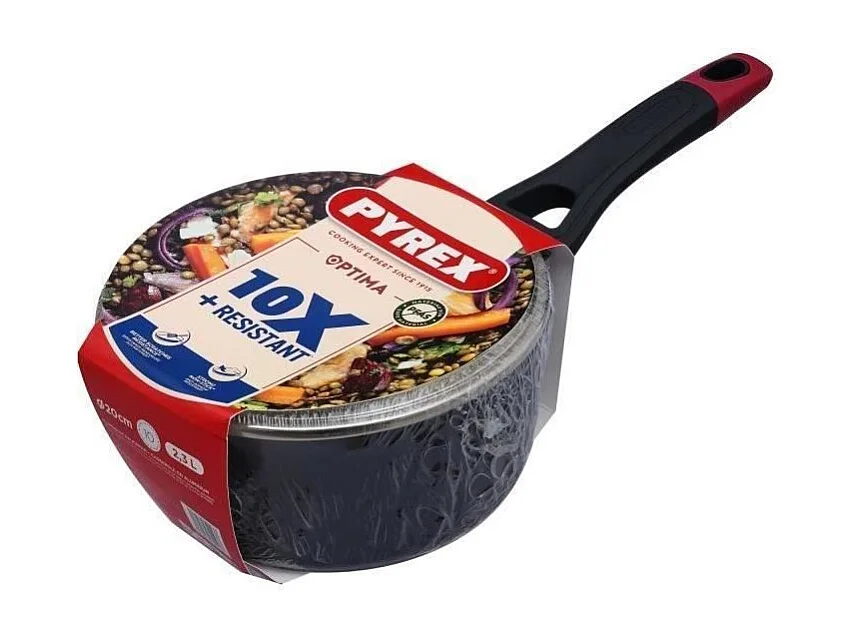 Casserole + couvercle - PYREX - 1455032 - Antiadhésif - 20 cm - Sans PFAS