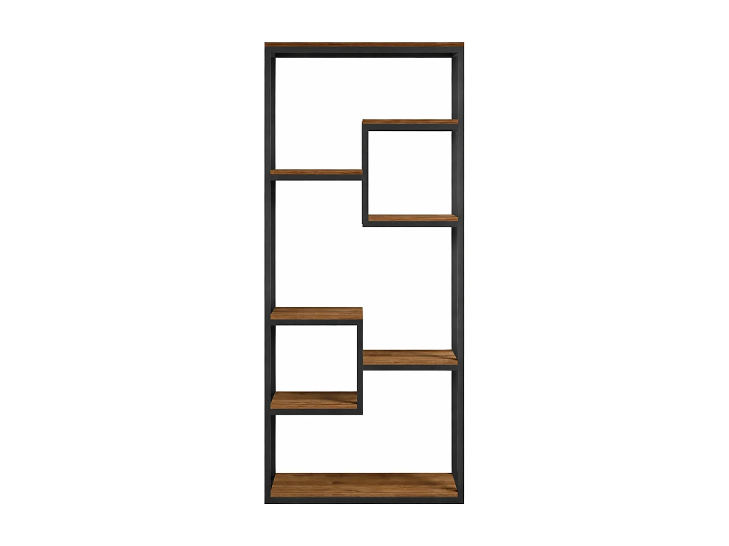 Étagère haute style industriel noyer et noir - 182 cm LOPA