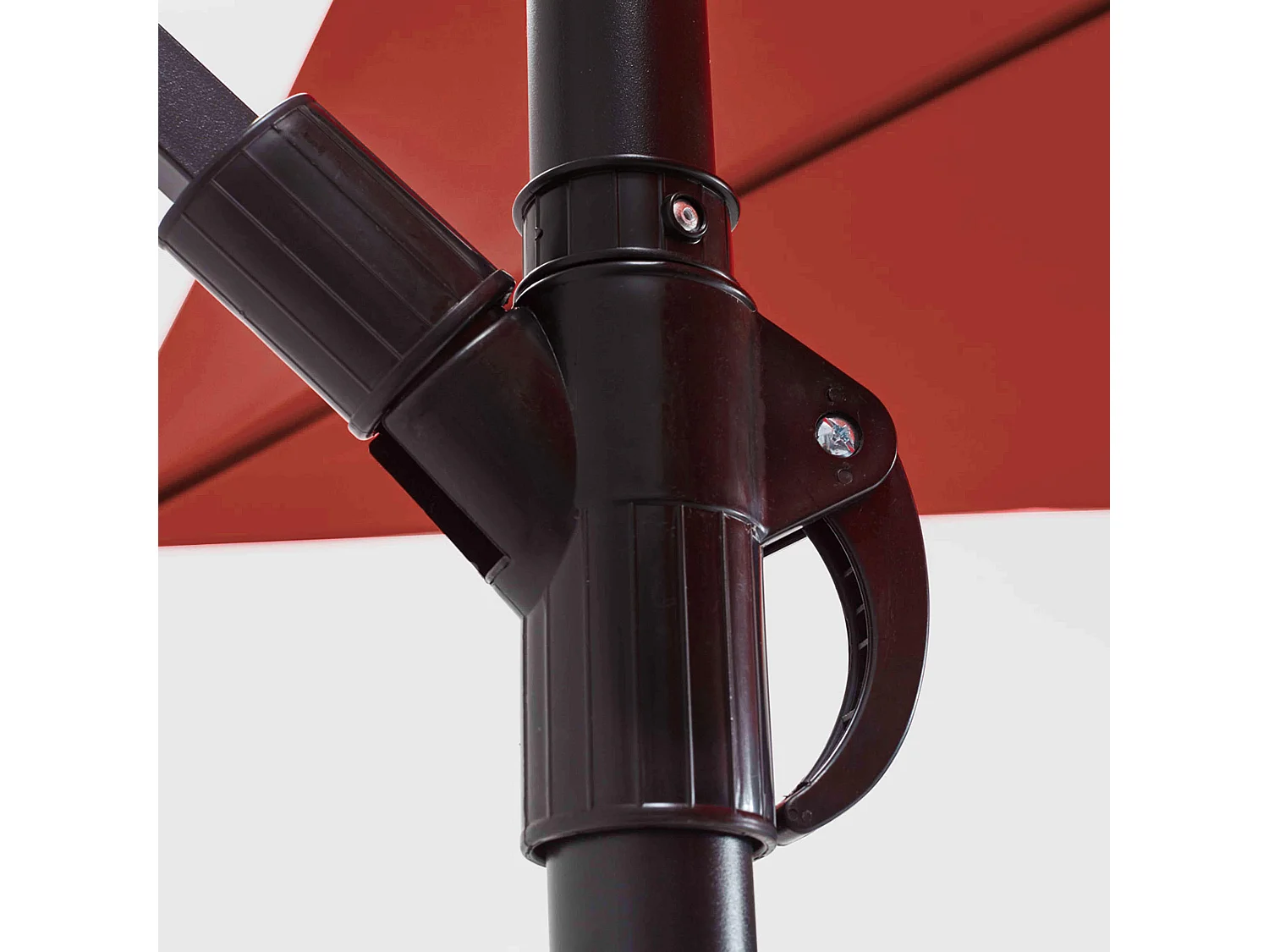 Parasol déporté 3 x 3 m et 4 dalles à lester remplisable terracotta - Genova