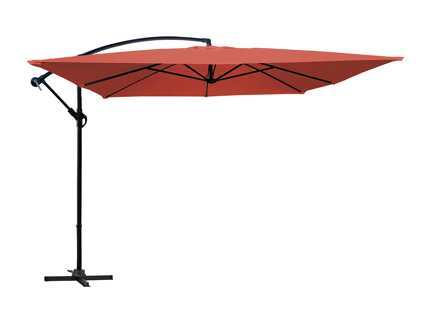 Parasol déporté 3 x 3 m terracotta - Genova