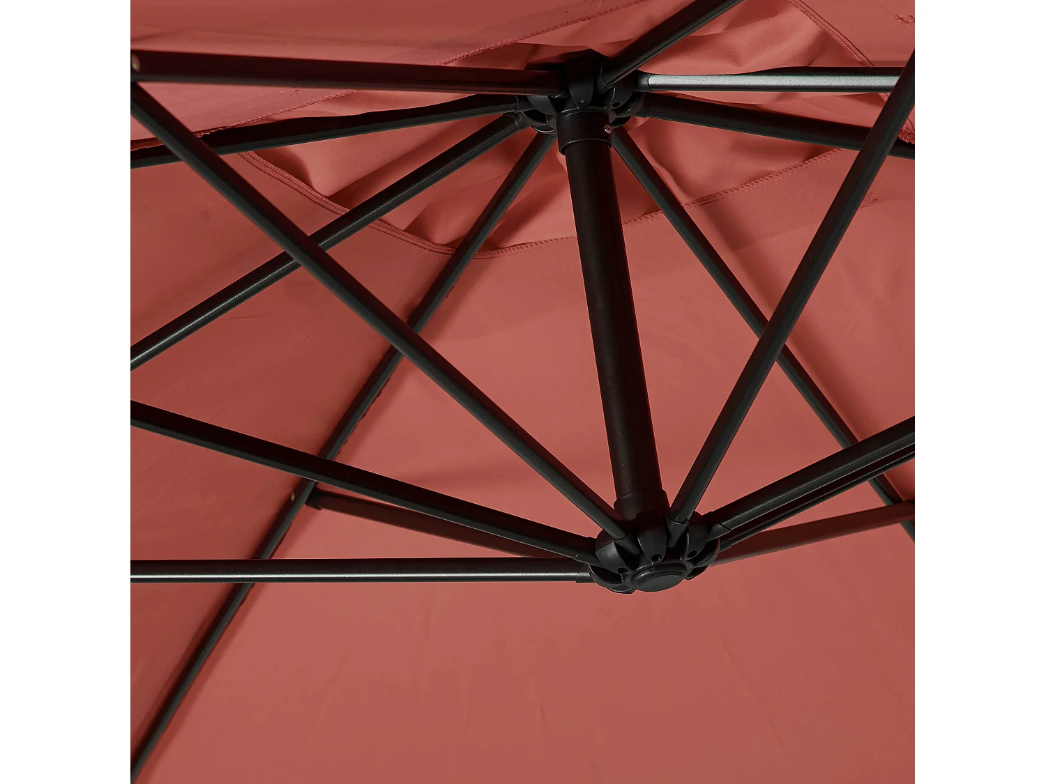 Parasol déporté 3 x 3 m terracotta - Genova