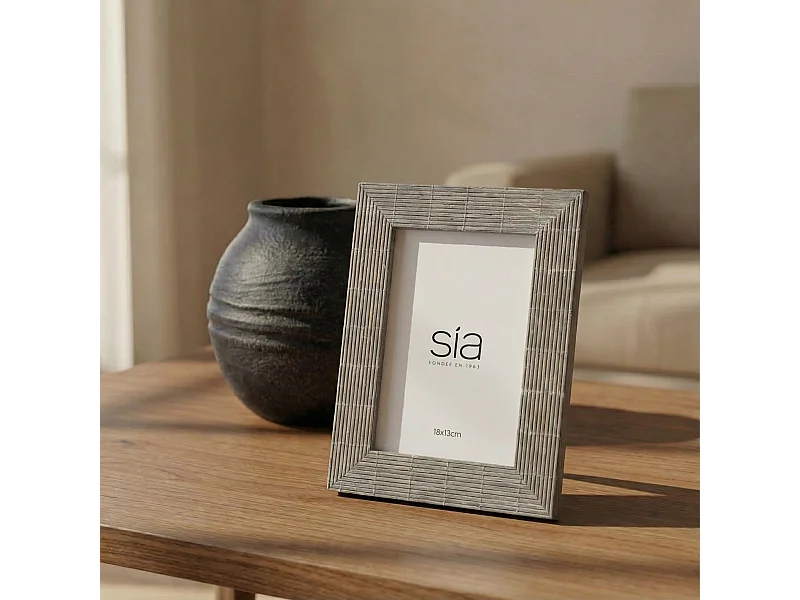 Cadre Photo Bali en bambou 10x15 - Gris