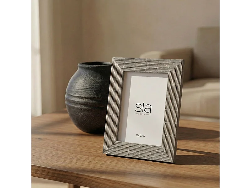 Cadre Photo Bali en bambou 10x15 - Gris