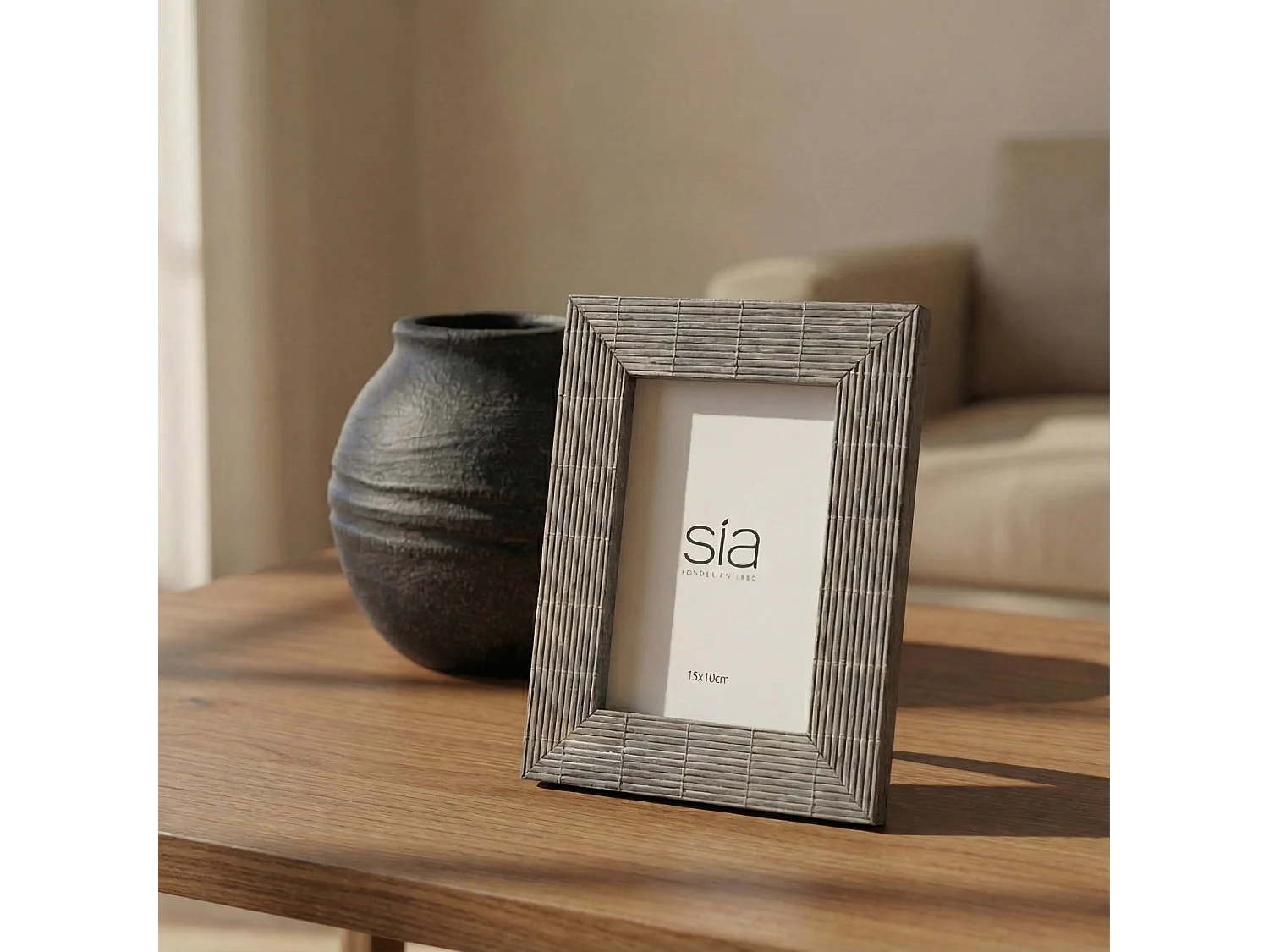 Cadre Photo Bali en bambou 13x18 - Gris