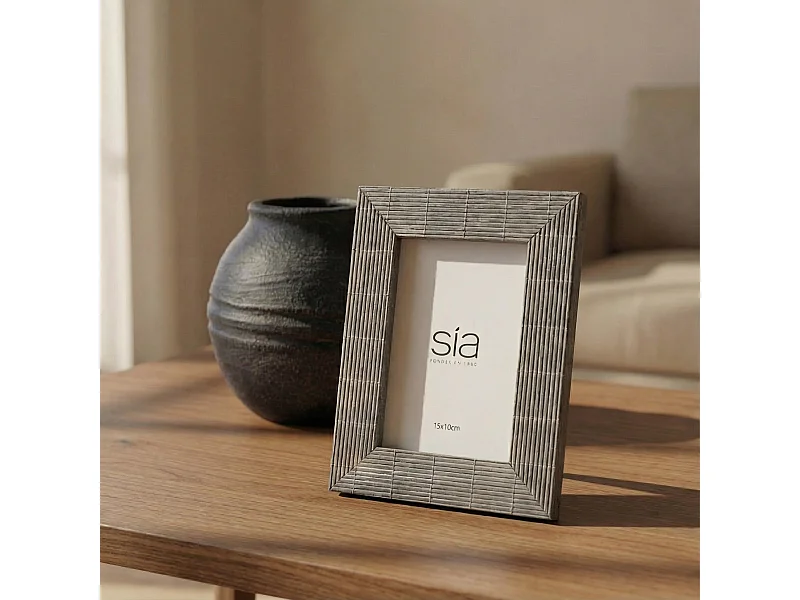 Cadre Photo Bali en bambou 13x18 - Gris