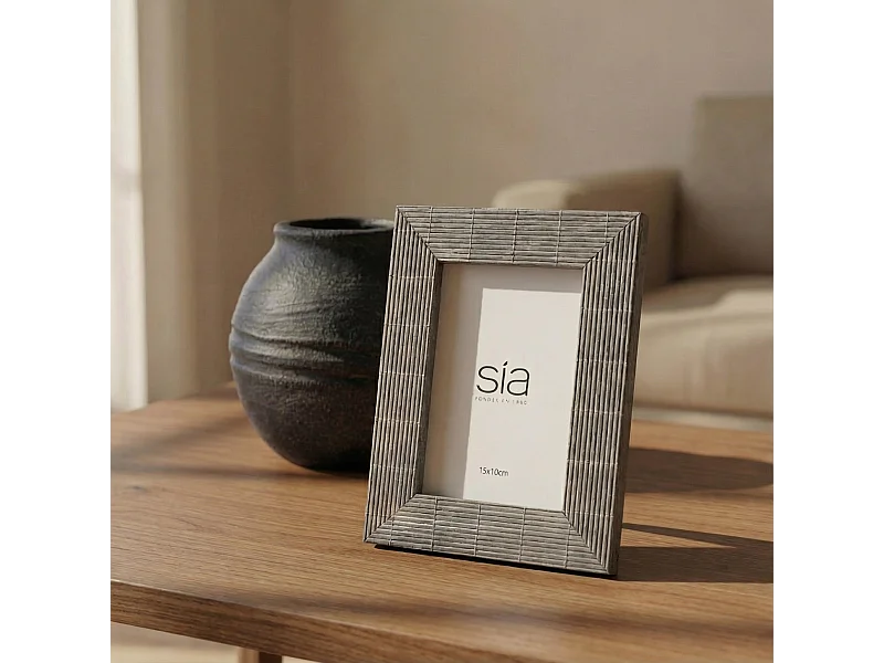 Cadre Photo Bali en bambou 13x18 - Gris