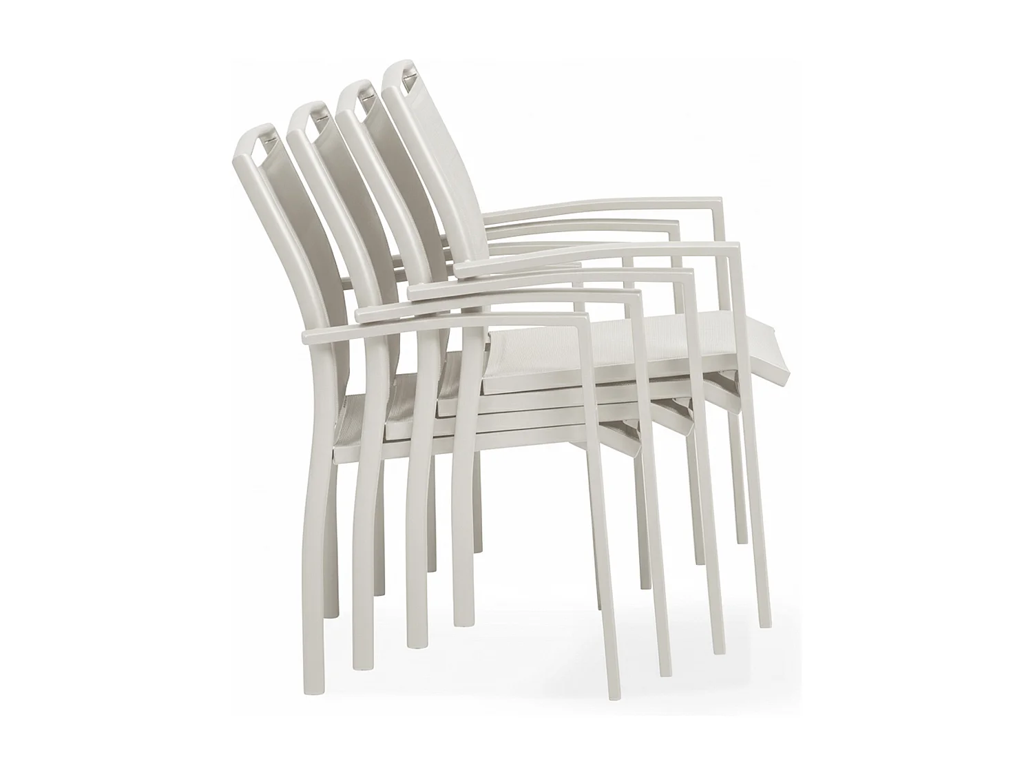 Lot de 2 fauteuils en aluminium crème