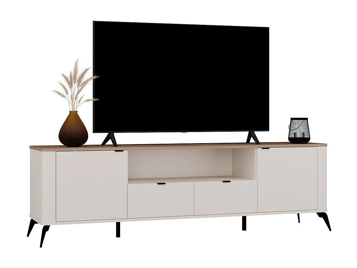 Meuble TV CORDOBA 2S2S Cachemire Beige Oak Castello Meuble TV 2 tiroirs