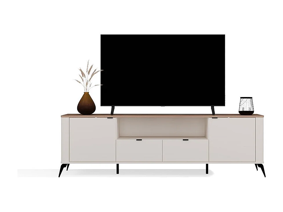 Meuble TV CORDOBA 2S2S Cachemire Beige Oak Castello Meuble TV 2 tiroirs