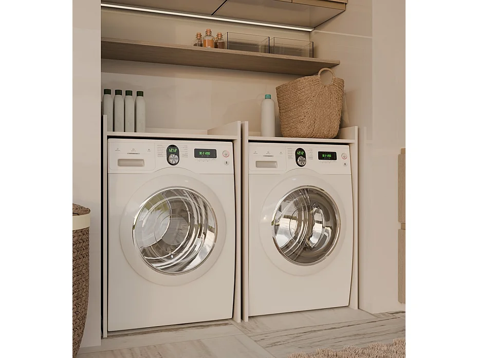 Szafka POLA Na Pralkę | Kaszmir Beżowy | 64x50x97,5 cm | Regał Łazienkowy