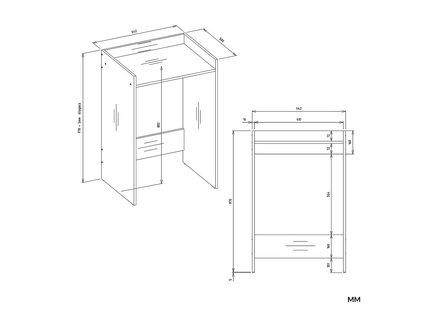 Szafka POLA Na Pralkę | Kaszmir Beżowy | 64x50x97,5 cm | Regał Łazienkowy