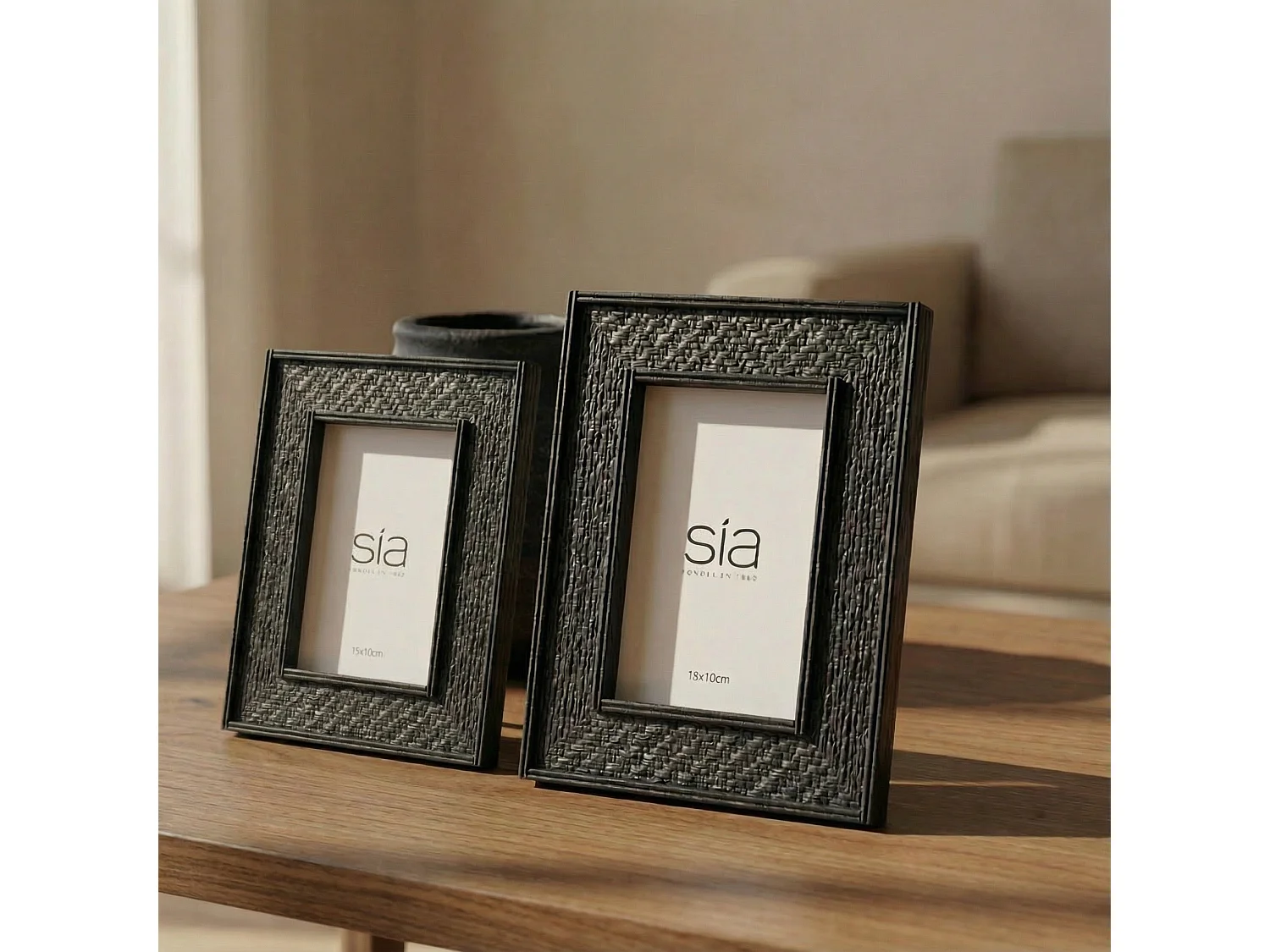 Cadre Photo Canopy en pin noir 13x18 - Noir