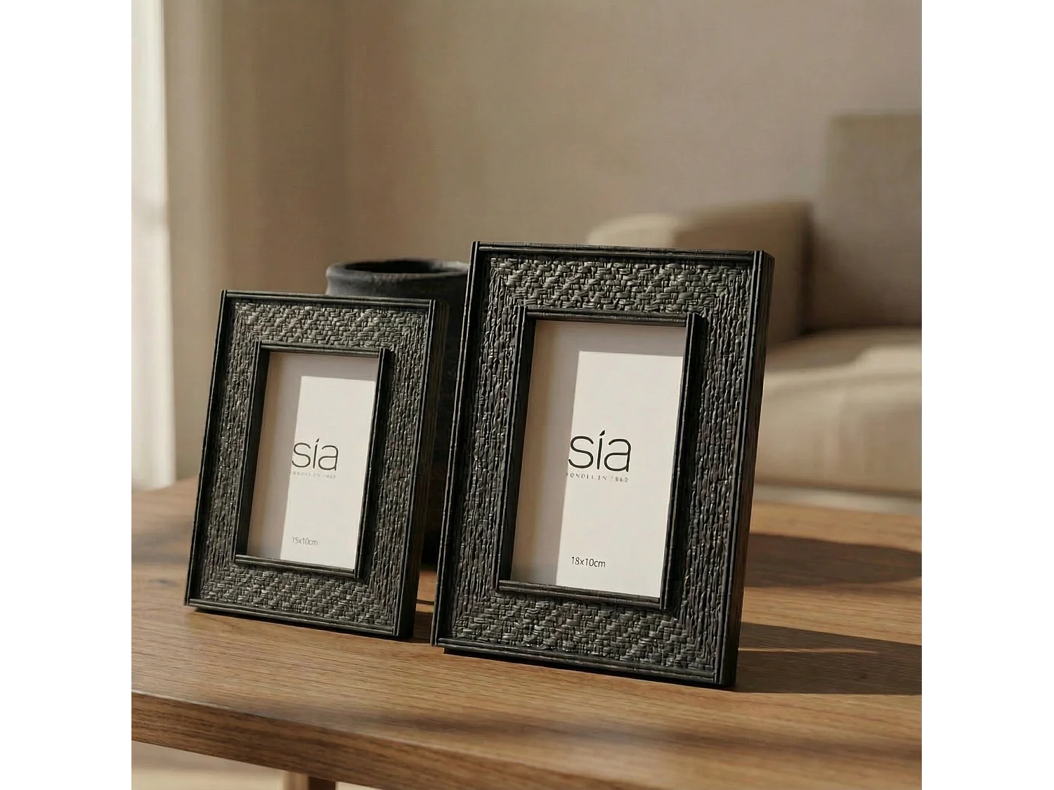 Cadre Photo Canopy en pin noir 10x15 - Noir