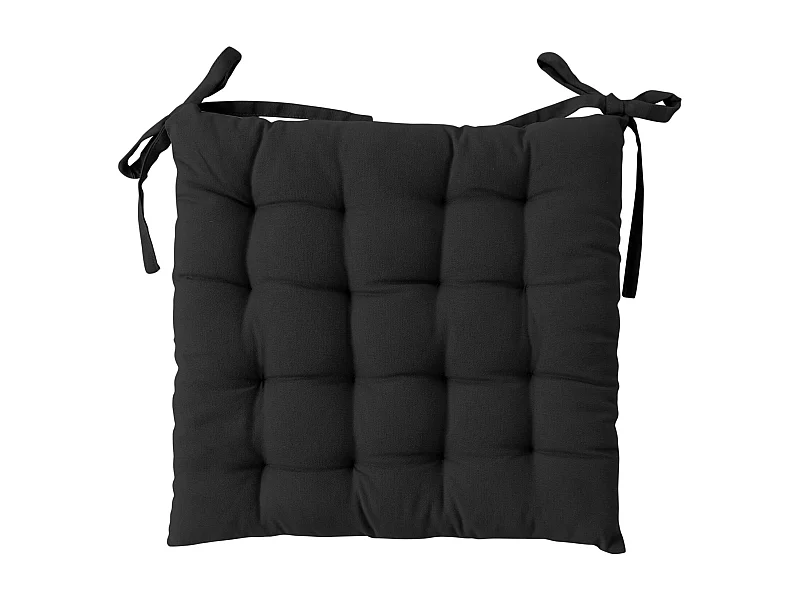 Galette de Chaise Piquée Uni "Panama" 38x38cm Anthracite