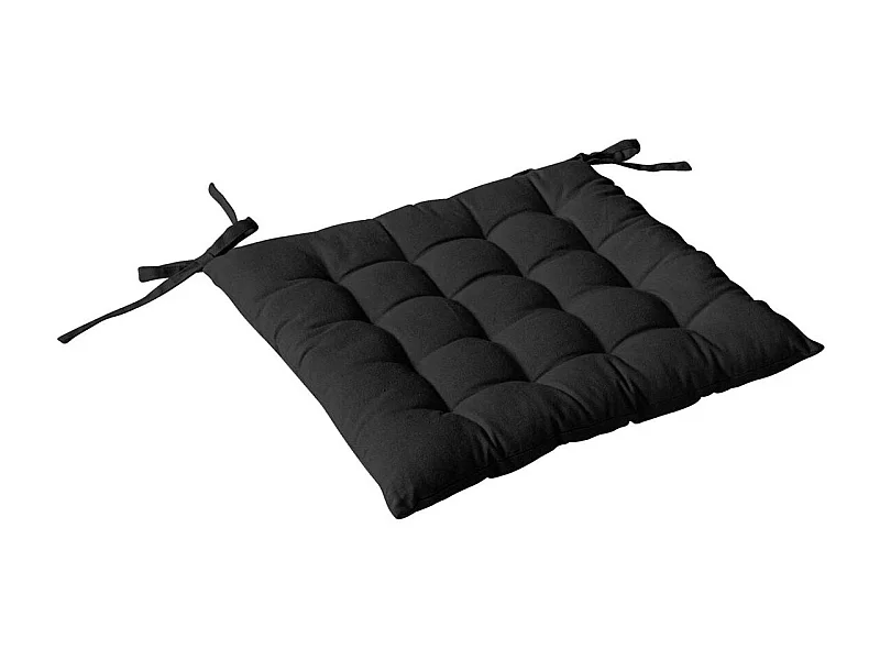 Galette de Chaise Piquée Uni "Panama" 38x38cm Anthracite