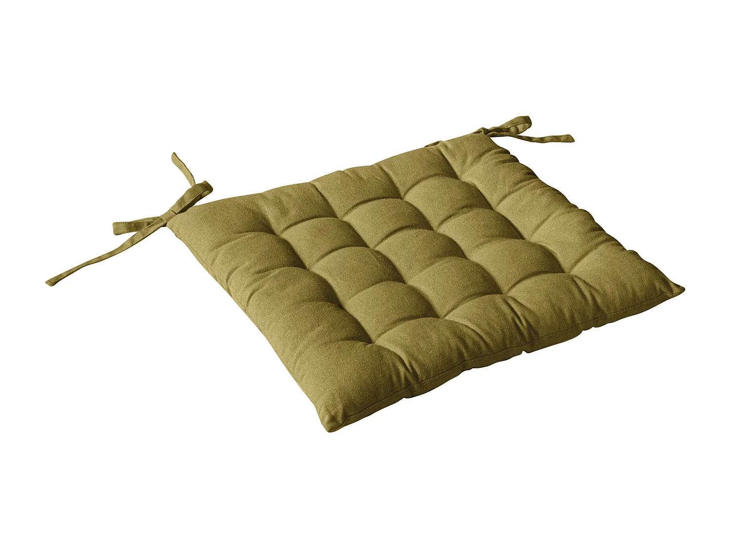 Galette de Chaise Piquée Uni "Panama" 38x38cm Bronze