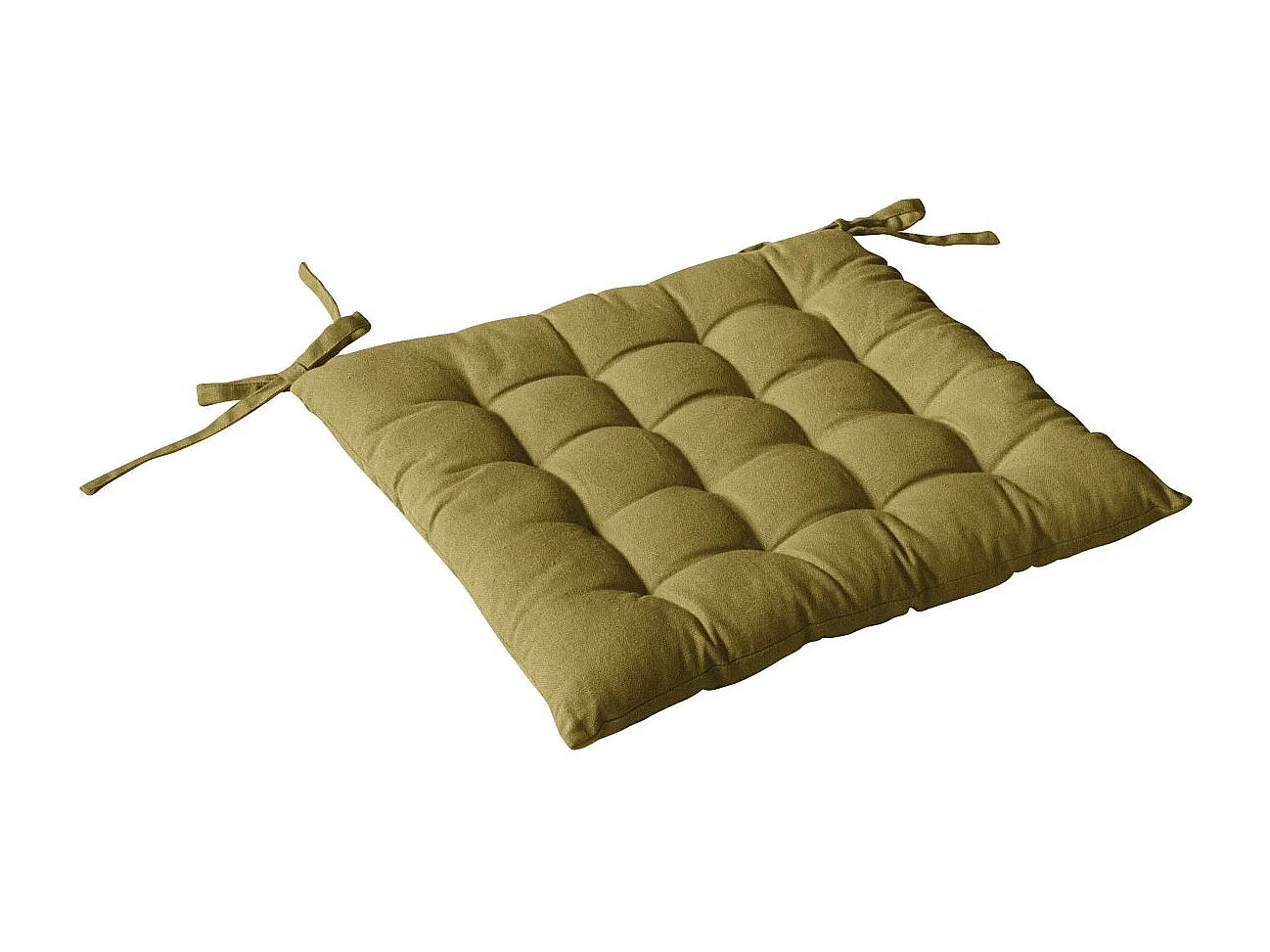 Galette de Chaise Piquée Uni "Panama" 38x38cm Bronze