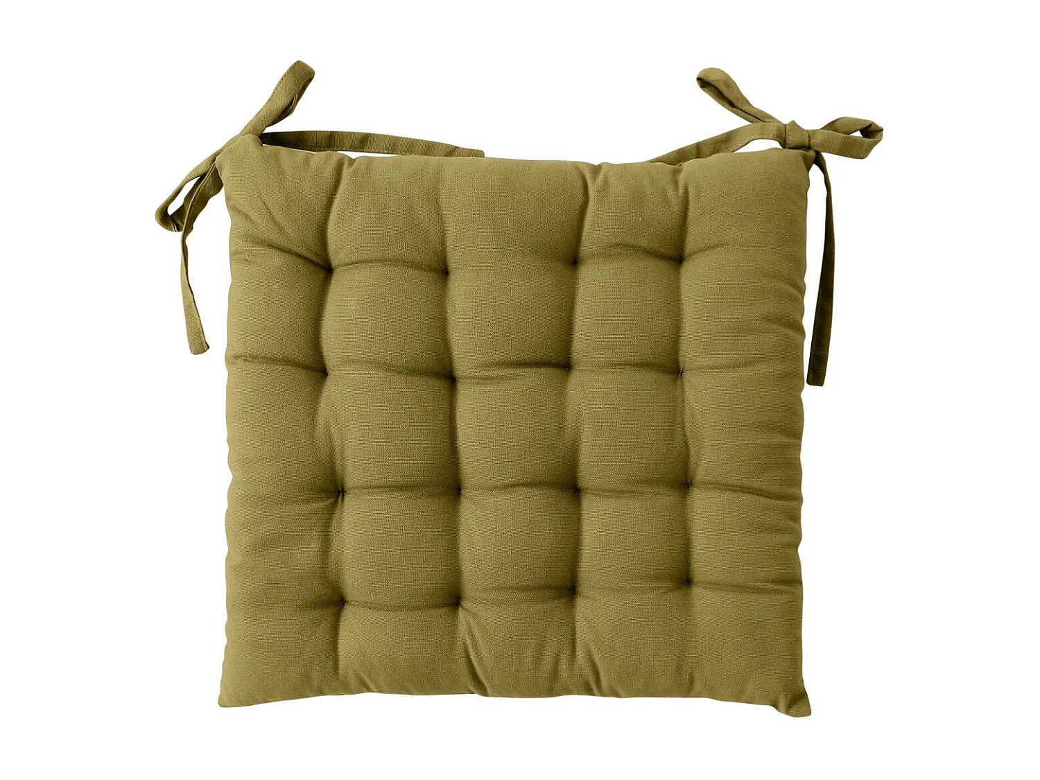 Galette de Chaise Piquée Uni "Panama" 38x38cm Bronze