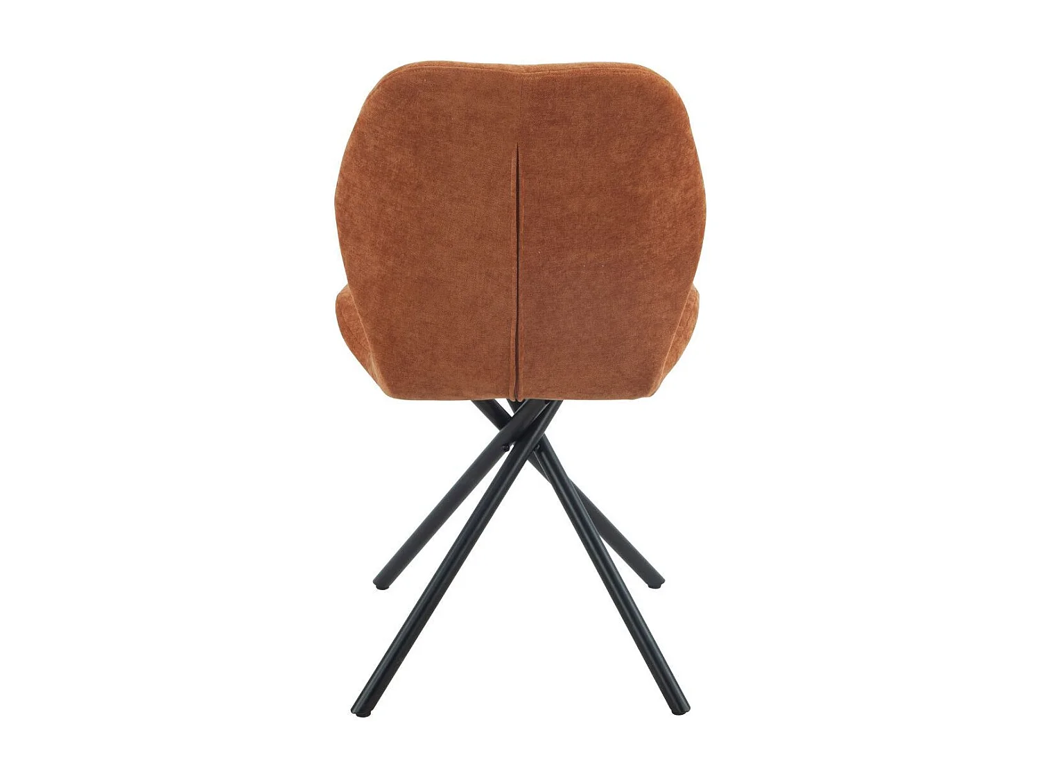 Lot de 4 chaises pivotantes en tissu déperlant terracotta avec piqûres décoratives losanges - NOLYA