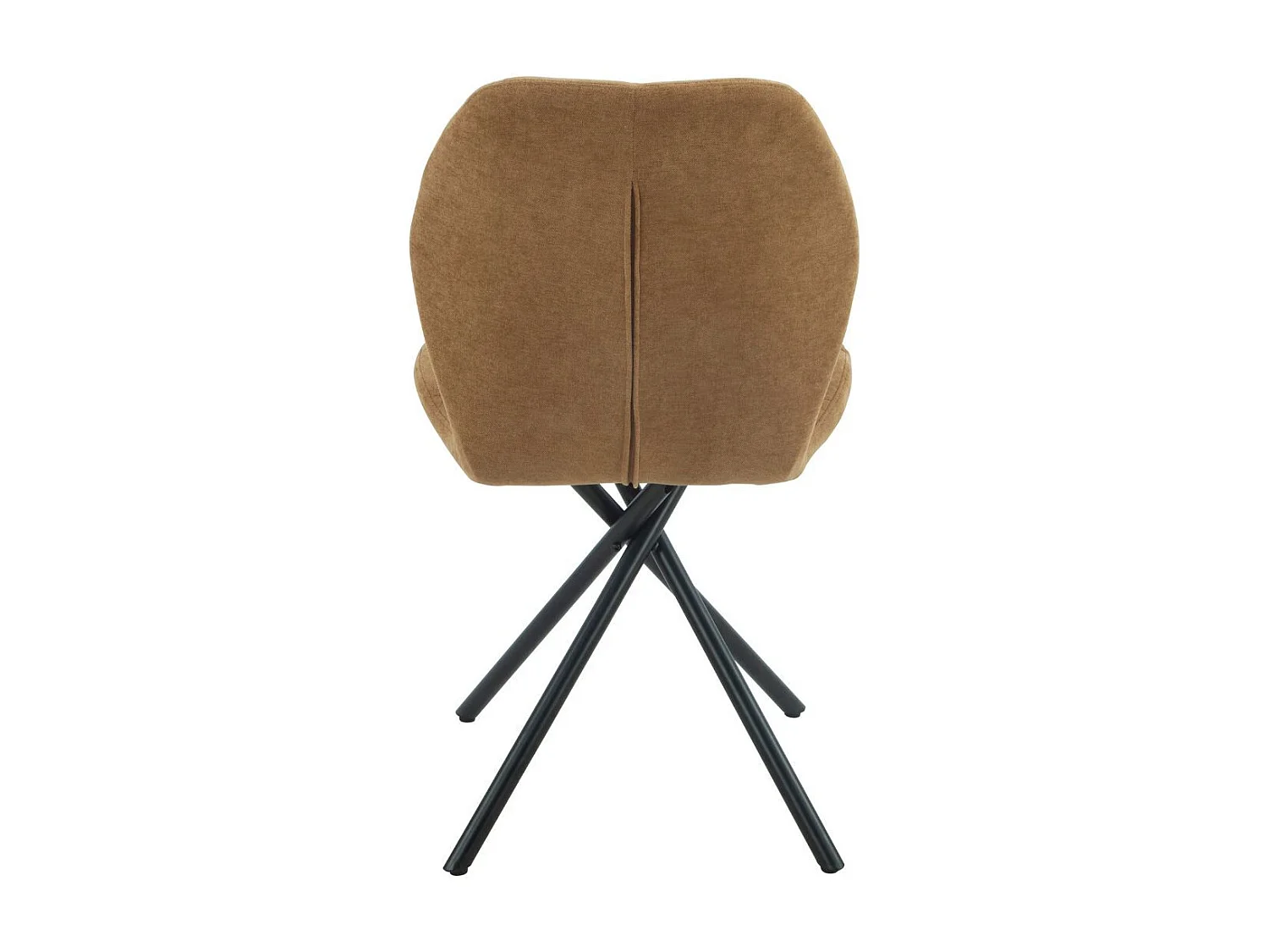 Lot de 4 chaises pivotantes en tissu déperlant camel avec piqûres décoratives losanges - NOLYA