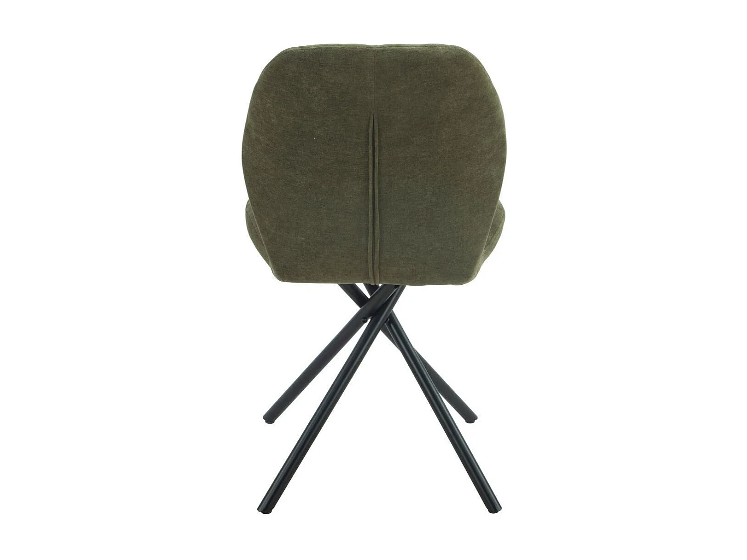 Lot de 4 chaises pivotantes en tissu déperlant vert avec piqûres décoratives losanges - NOLYA