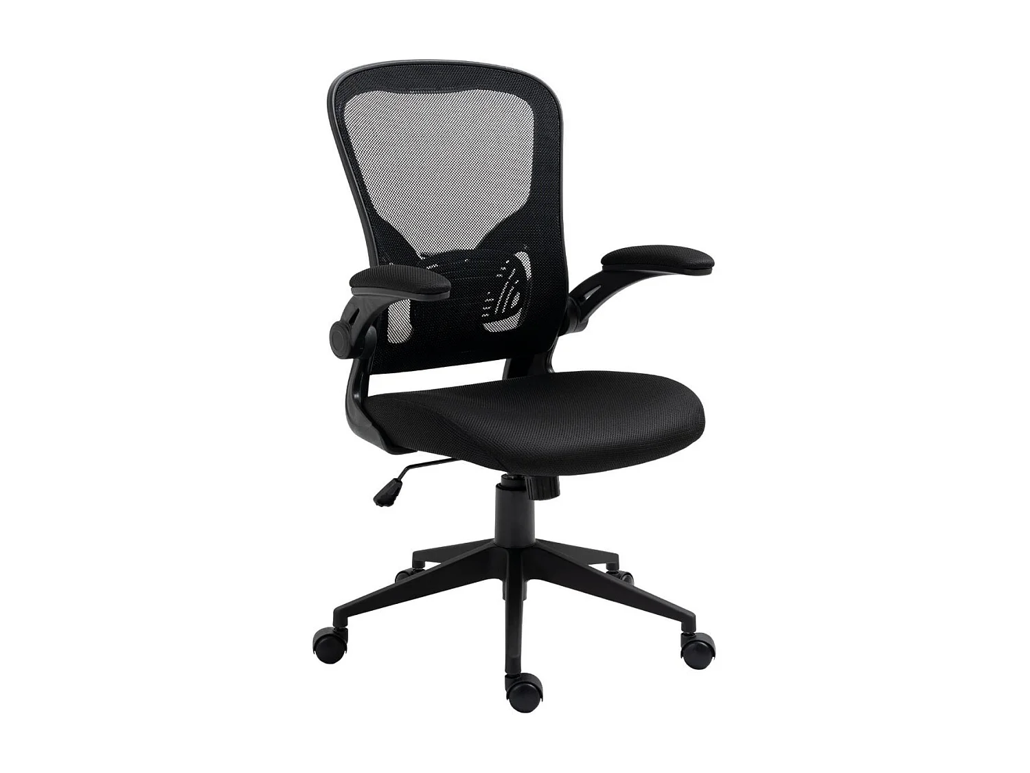 Fauteuil de bureau en maille noir avec accoudoirs réglables  - HELIX