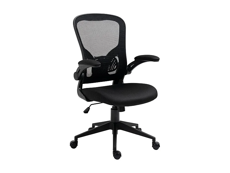 Fauteuil de bureau en maille noir avec accoudoirs réglables  - HELIX