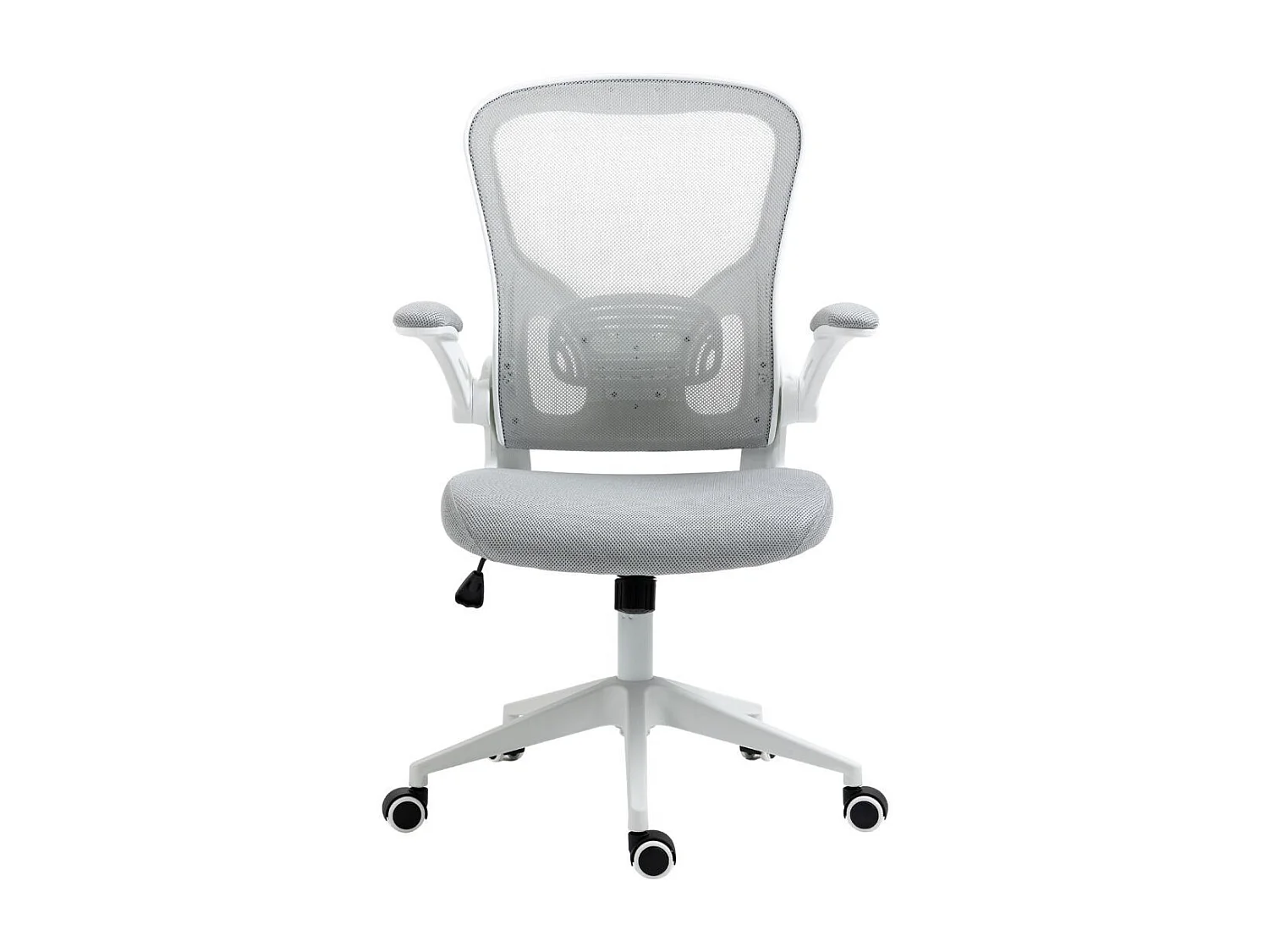 Fauteuil de bureau en maille gris avec accoudoirs réglables  - HELIX