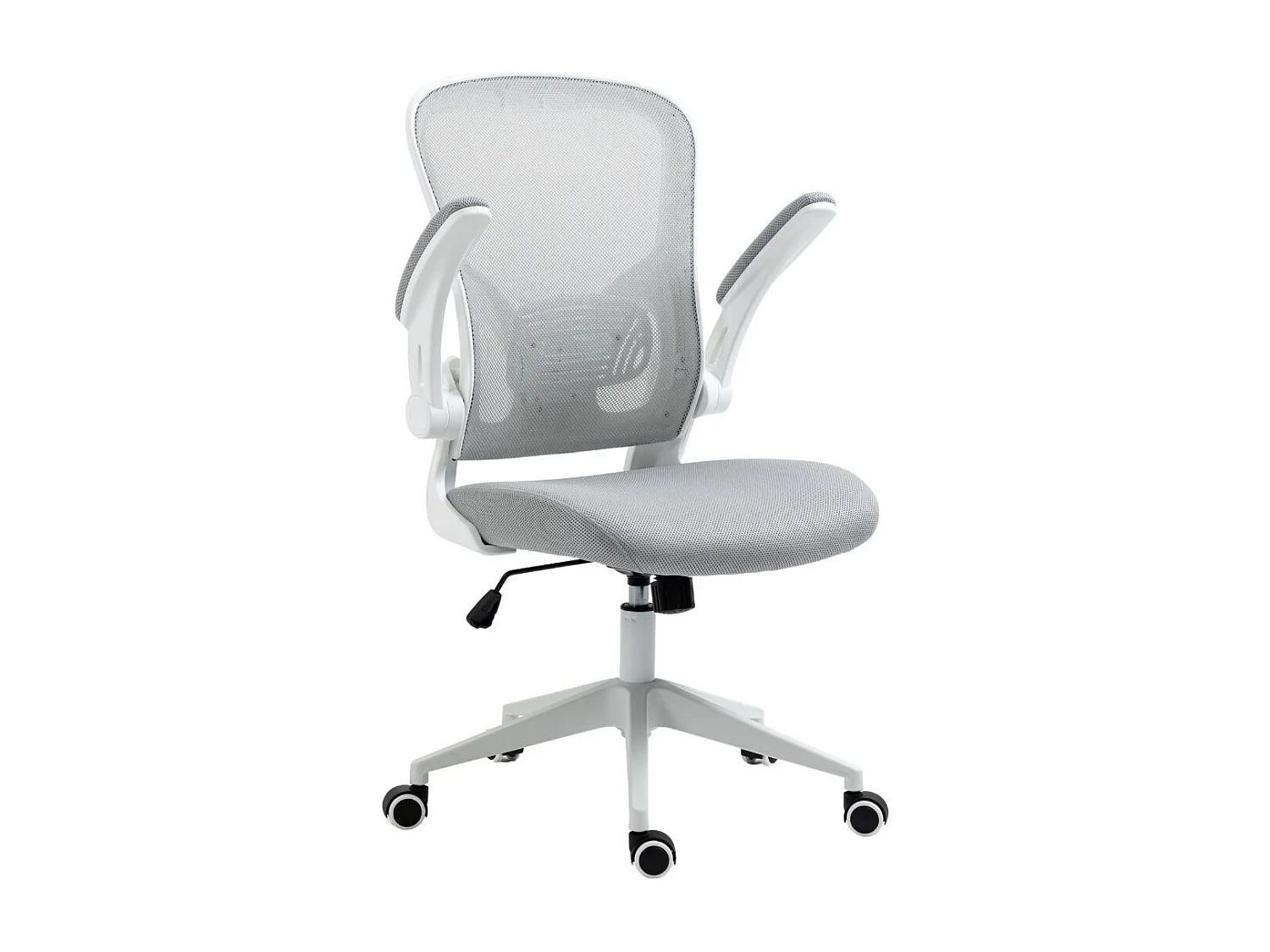 Fauteuil de bureau en maille gris avec accoudoirs réglables  - HELIX