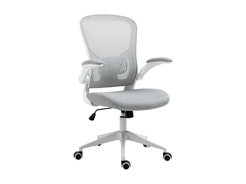 Fauteuil de bureau en maille gris avec accoudoirs réglables  - HELIX