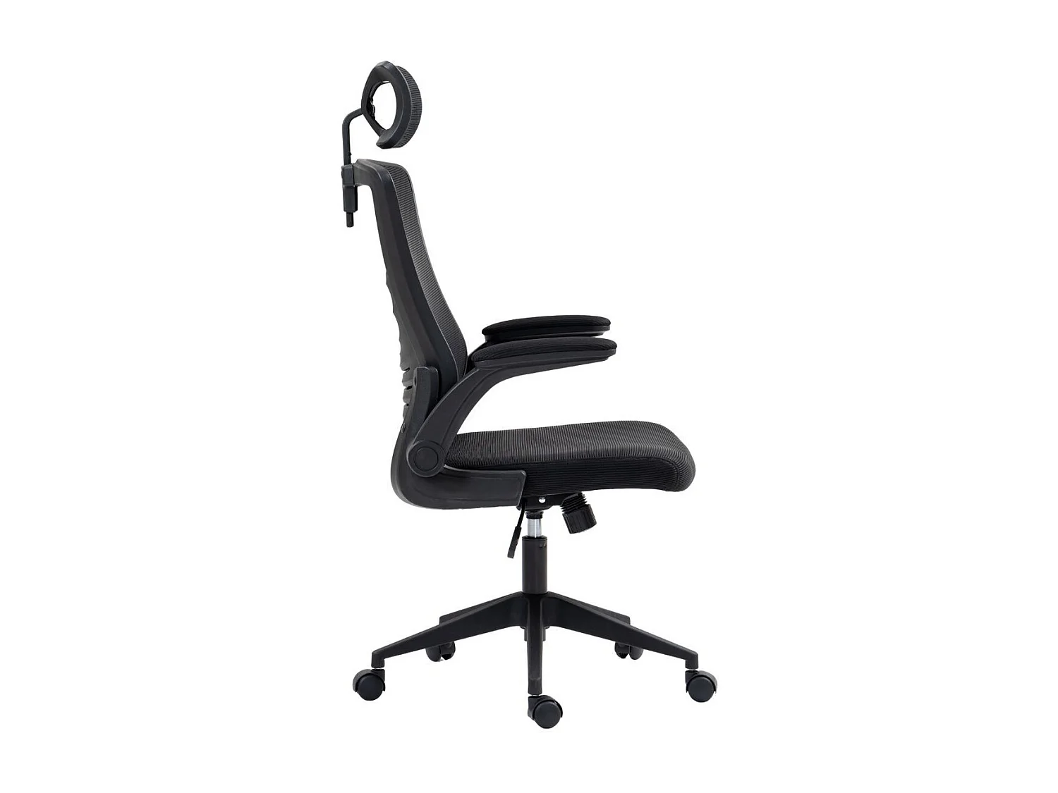 Fauteuil de bureau en maille noir avec appui-tête et accoudoirs réglables  - AXIUM
