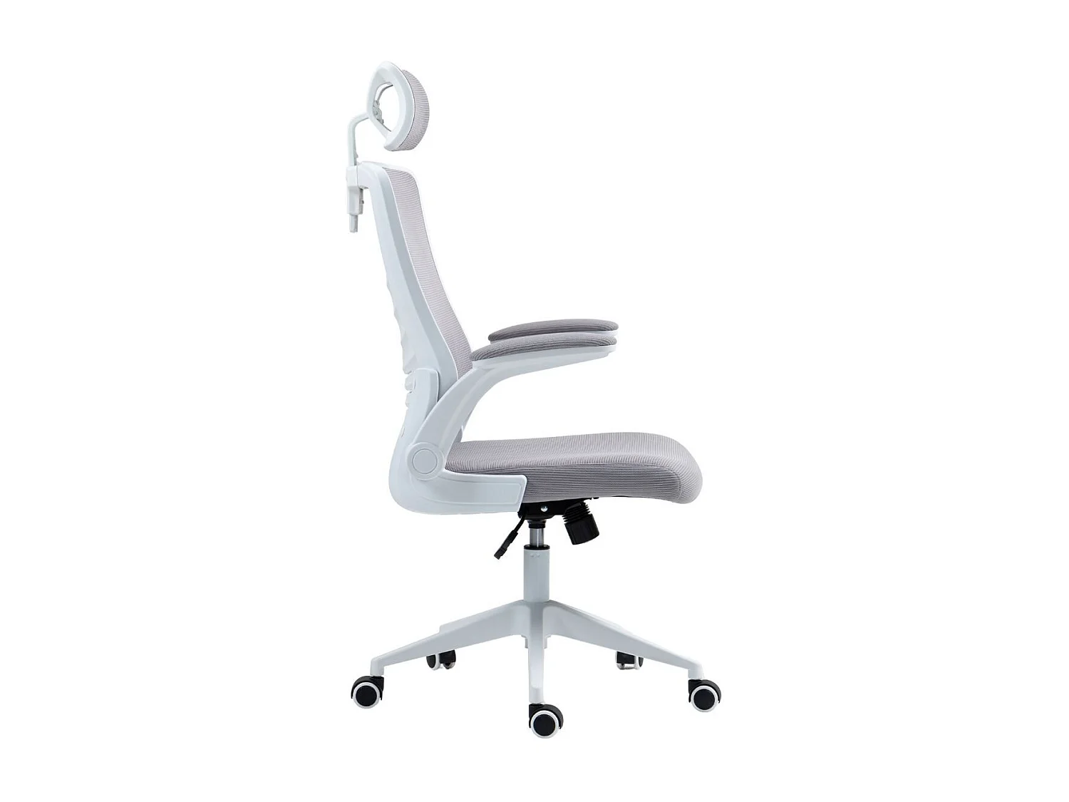 Fauteuil de bureau en maille gris avec appui-tête et accoudoirs réglables  - AXIUM
